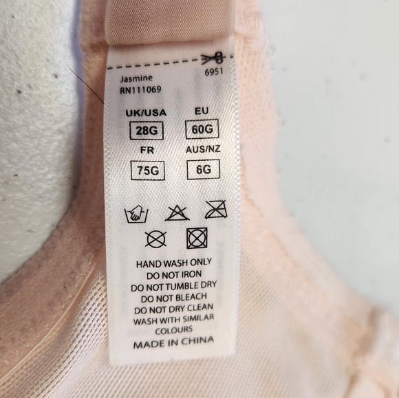 Panache Jasmine Floral Underwire Unpadded Bra Style 6951 Size 28G - Picture 5 of 7